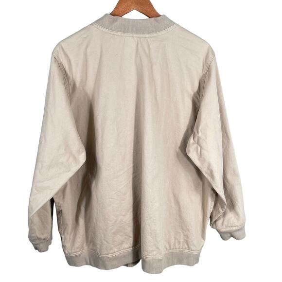 Blair Long Sleeve Snap Front Sweater Canvas Jacket Beige Women's Size XL - Picture 2 of 9
